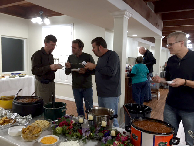 Comparing notes on chili cook-off