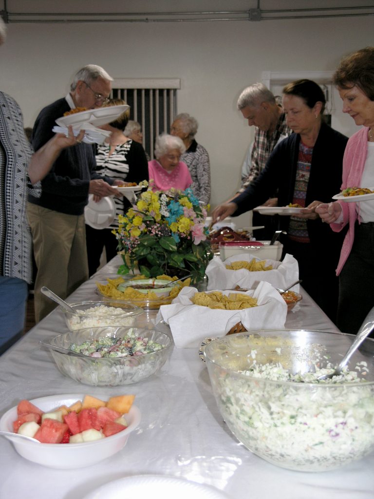 Food line at fellowship meal