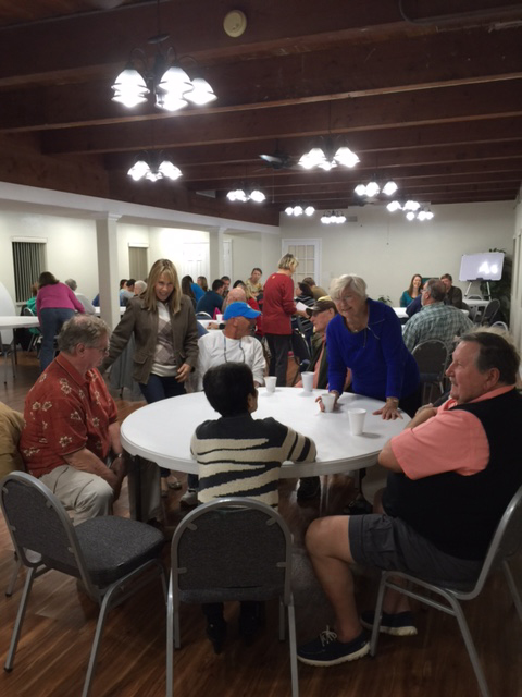 Church guests wait for chili