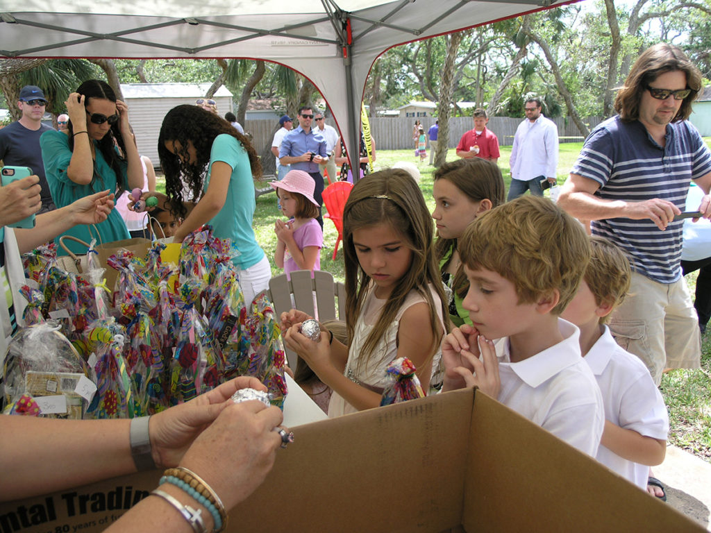 Prize exchange after the resurrection egg hunt.