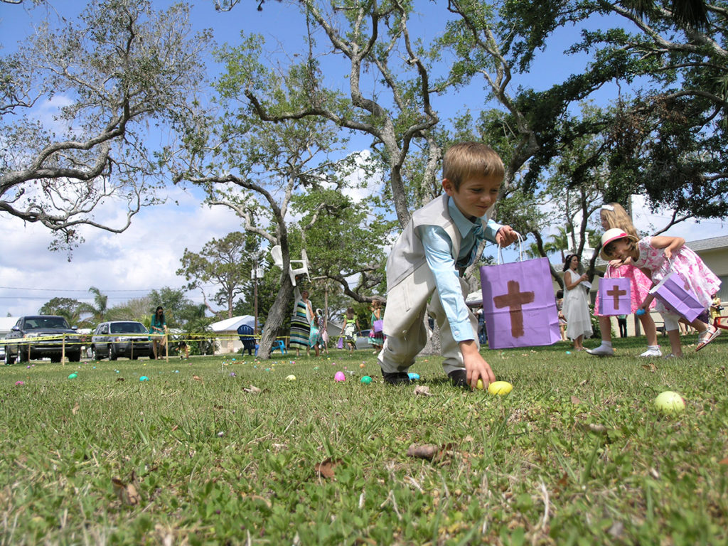 So many eggs at the church egg hunt