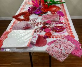 Valentine's table at church in New Smyrna Beach, Florida