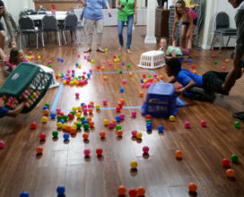 Ball game with kids at church