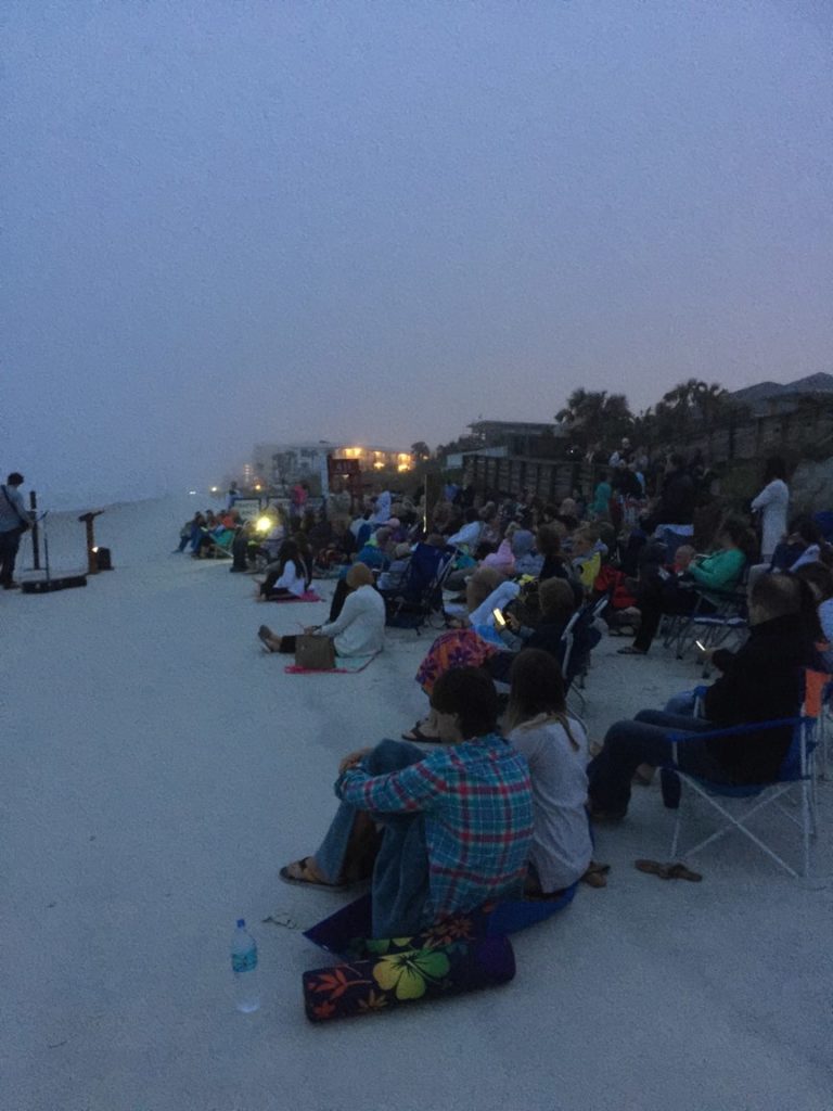 Easter service on beach