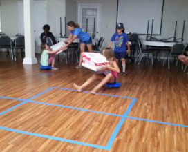 Pizza box race handoff